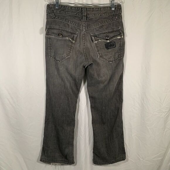 Stitch’s Jeans Women’s 33 Grey Bootcut Distressed Denim Bullet 100% Cotton - Picture 6 of 16